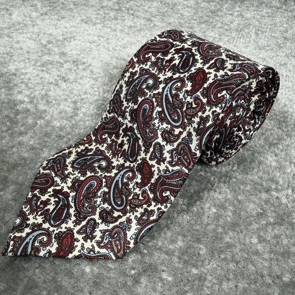 Vintage Christian Dior Neck Tie Red Paisley USA Made 3"‎ Silk